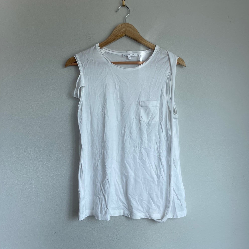 Helmut Lang Draped Cotton T-Shirt Size XS